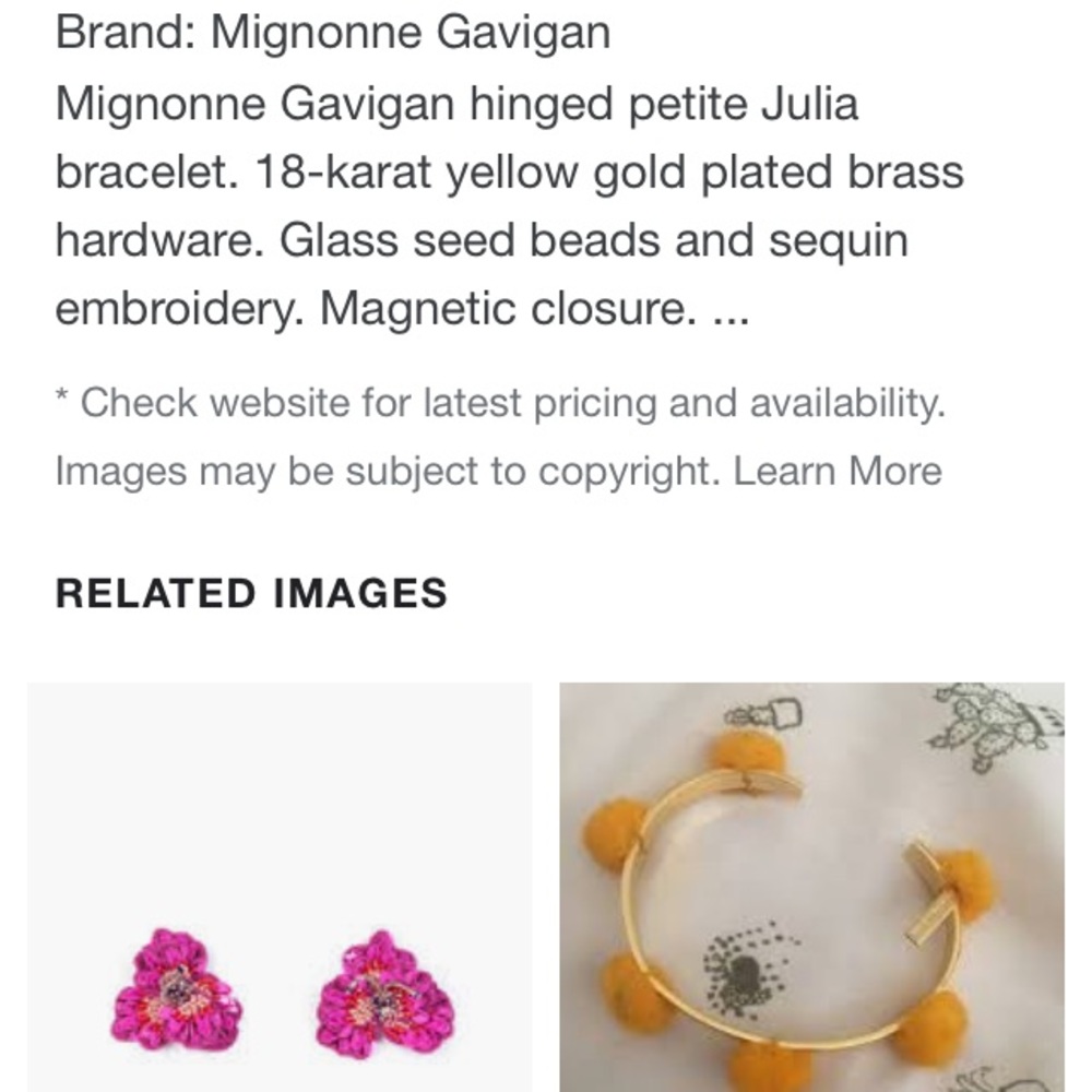 Anthropologie floral bracelet - Picture 5 of 5